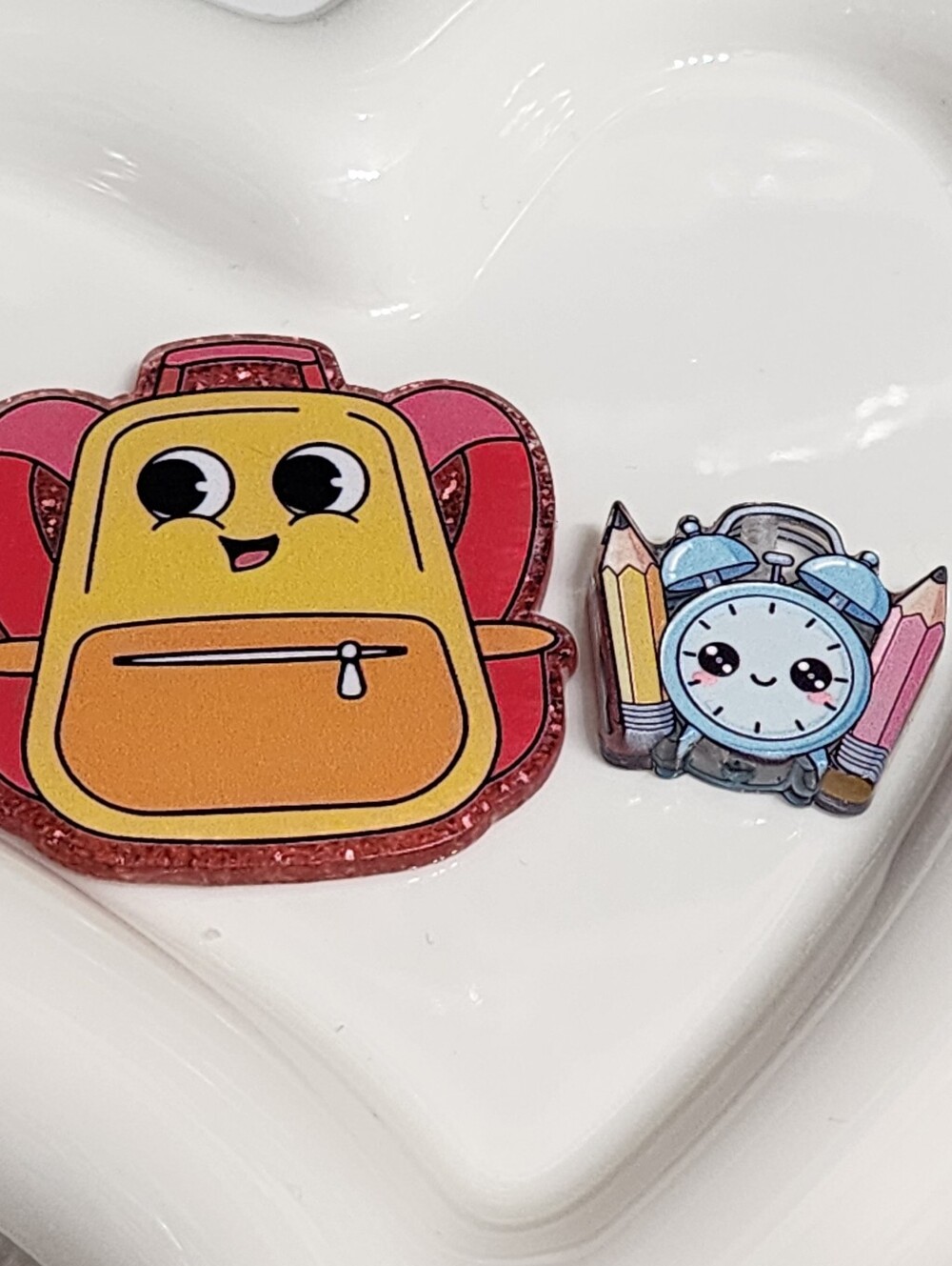 Backpack Kawaii Flatback Focal Bead School Badge Crafts Keychain Bag Clip Magnet